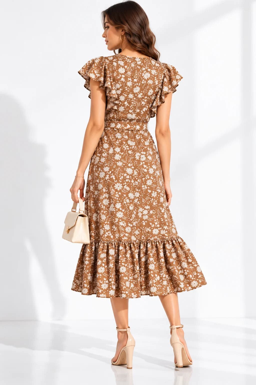 Printed Meadow Bloom Tie-Waist Dress — view 3