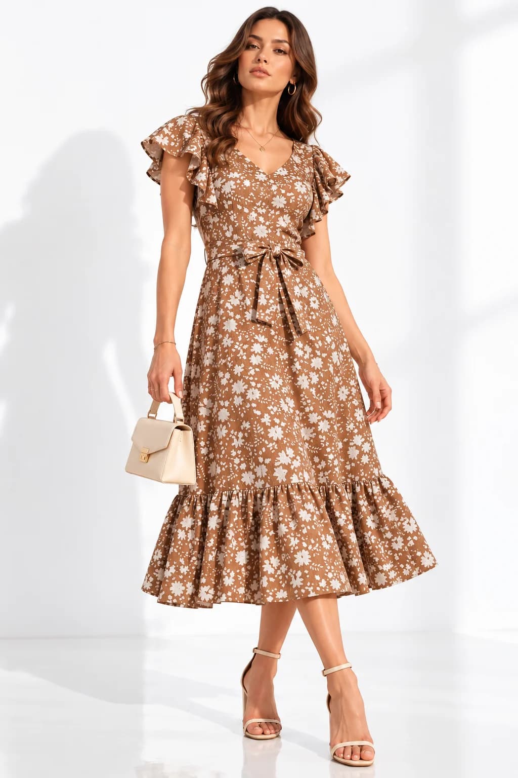 Printed Meadow Bloom Tie-Waist Dress